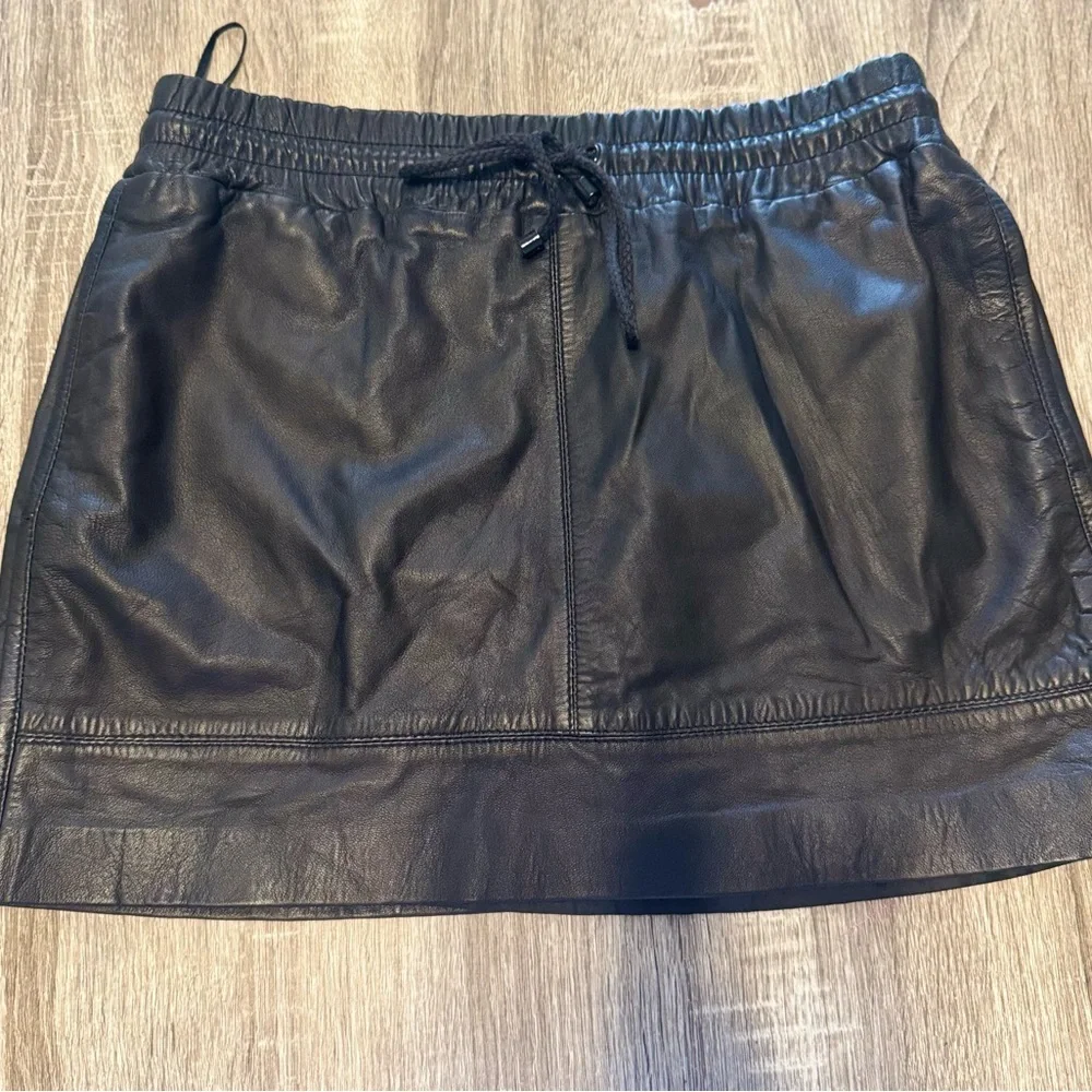 MNG Black Leather Skirt - Picture 3 of 8